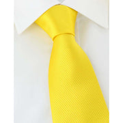 Michelsons of London Plain Rib Polyester Tie - Yellow