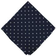 Michelsons of London Polka Dot Silk Handkerchief - Navy Blue
