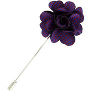 Michelsons of London Puppy Tooth Flower Lapel Pin - Pink/Blue