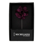 Michelsons of London Puppy Tooth Flower Lapel Pin - Red/Blue