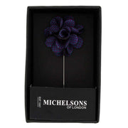 Michelsons of London Puppy Tooth Flower Lapel Pin - Teal/Purple