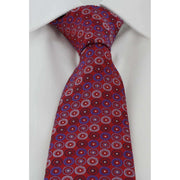 Michelsons of London Retro Circles Tie and Pocket Square Set - Red