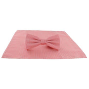 Michelsons of London Semi Plain Bow Tie and Pocket Square Set - Coral