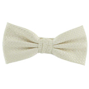 Michelsons of London Semi Plain Bow Tie and Pocket Square Set - Cream