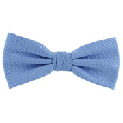 Michelsons of London Semi Plain Bow Tie and Pocket Square Set - Ice Blue