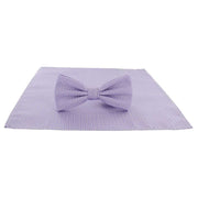 Michelsons of London Semi Plain Bow Tie and Pocket Square Set - Lilac