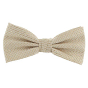 Michelsons of London Semi Plain Bow Tie and Pocket Square Set - Taupe