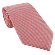 Michelsons of London Semi Plain Tie and Pocket Square Set - Coral