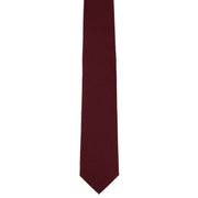 Michelsons of London Semi Plain Tie and Pocket Square Set - Dark Red