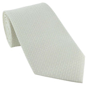 Michelsons of London Semi Plain Tie and Pocket Square Set - Ivory