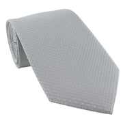 Michelsons of London Semi Plain Tie and Pocket Square Set - Silver