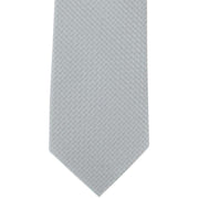 Michelsons of London Semi Plain Tie and Pocket Square Set - Silver