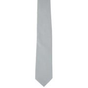 Michelsons of London Semi Plain Tie and Pocket Square Set - Silver