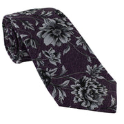 Michelsons of London Shaded Floral Silk Tie - Purple