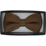 Michelsons of London Silk Knitted Bow Tie - Brown