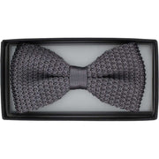 Michelsons of London Silk Knitted Bow Tie - Charcoal