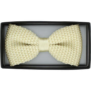 Michelsons of London Silk Knitted Bow Tie - Cream