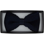 Michelsons of London Silk Knitted Bow Tie - Navy