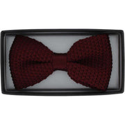 Michelsons of London Silk Knitted Bow Tie - Wine