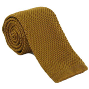 Michelsons of London Silk Knitted Skinny Tie - Gold