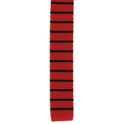 Michelsons of London Silk Knitted Striped Skinny Tie - Red/Black