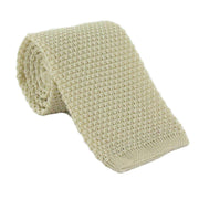 Michelsons of London Silk Knitted Tie - Cream