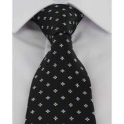 Michelsons of London Simple Flower Neat Polyester Tie - Black