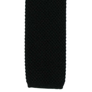 Michelsons of London Skinny Silk Knitted Tie - Black