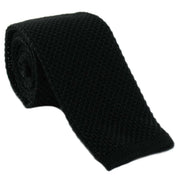 Michelsons of London Skinny Silk Knitted Tie - Black