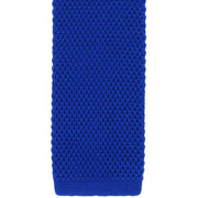 Michelsons of London Skinny Silk Knitted Tie - Blue