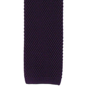 Michelsons of London Skinny Silk Knitted Tie - Purple