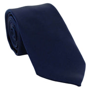 Michelsons of London Slim Satin Polyester Pocket Square and Tie Set - Navy