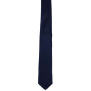 Michelsons of London Slim Satin Polyester Pocket Square and Tie Set - Navy