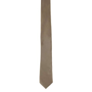 Michelsons of London Slim Satin Polyester Pocket Square and Tie Set - Taupe