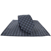 Michelsons of London Small Flower Tie and Pocket Square Set - Grey