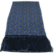Michelsons of London Small Paisley Silk Scarf - Blue