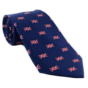 Michelsons of London Small Union Jack All Over Pattern Silk Tie - Navy/Red/White