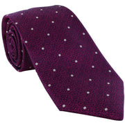 Michelsons of London Speckled Texture Spot Silk Tie - Magenta Pink