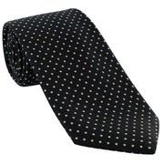 Michelsons of London Spot Polyester Tie and Pocket Square Set - Black/White