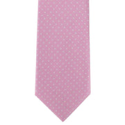 Michelsons of London Spot Polyester Tie and Pocket Square Set - Pink/White