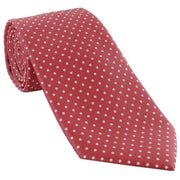 Michelsons of London Spot Polyester Tie and Pocket Square Set - Red/White