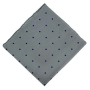 Michelsons of London Spotted Handkerchief - Light Grey/Navy