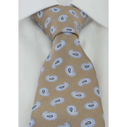 Michelsons of London Spring Pine Polyester Tie - Taupe Brown