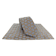 Michelsons of London Spring Pine Tie and Pocket Square Set - Taupe Brown