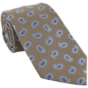 Michelsons of London Spring Pine Tie and Pocket Square Set - Taupe Brown