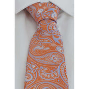 Michelsons of London Springtime Paisley Polyester Tie - Orange
