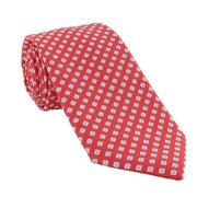 Michelsons of London Square Neat Polyester Tie - Coral Pink