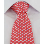 Michelsons of London Square Neat Polyester Tie - Coral Pink