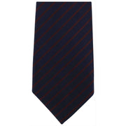 Michelsons of London Striped Extra Long Polyester Tie - Navy/Wine