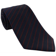 Michelsons of London Striped Extra Long Polyester Tie - Navy/Wine